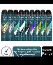 Image of Sure Men Anti-perspirant 72H Nonstop Protection Deodorant, 250ml 6 Pack