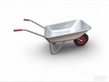 Image of 65L Heavy Duty Wheelbarrow Galvanised Home Garden Metal Cart with Pneumatic Tyre