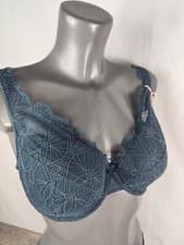 Image of NEW Boux Avenue Steel Blue Jodie Plunge Bra Lingerie Underwear UK 32F 34E 36E
