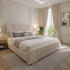 Image of Plush Velvet Bed Frame Ottoman Storage Gas Lift Headboard Double King All Sizes