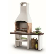 Image of Jesolo 2 Masonry BBQ Grill with Side Table - Charcoal BBQ Grill Palazzetti