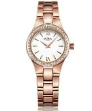 Image of Rotary Ladies Rose Gold-Plated Stainless Steel Bracelet Watch. LB03907/01