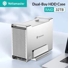 Image of Yottamaster 2 Bay RAID Type C HDD Hard Drive Enclosure For 3.5" SATA HDDs 32TB