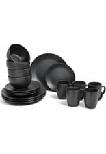 Image of 16pc Dinner Set Round Square Porcelain Stoneware Dinnerware Plates Bowls Mugs