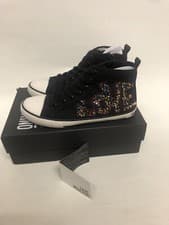 Image of Love Moschino Black Studded Hi Top Trainers Lace Up Sneaker UK 5 EU 38