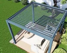 Image of Modern Aluminium Pergola | Adjustable Roof Louver | Waterproof | Many Colours