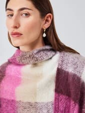 Image of Fluffy Check Scarf Soft Warm Winter Wrap Plaid Pattern