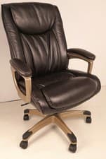 Image of Soft Padded Executive Office Chair in Brown Leather