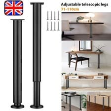 Image of 710-1100MM Adjustable Kitchen Worktop/Desk/Breakfast Bar Table Leg 60mm Bar UK.