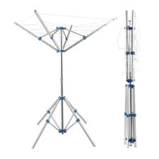 Image of Clothes Airer Portable Rotary Washing Line 4 Arm Free Standing Multi Laundry