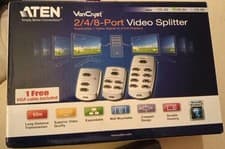 Image of ATEN VS84 - 4 PORT VGA SPLITTER  - INCLUDES VGA CABLE - GOOD UNUSED CONDITION 