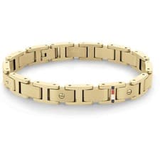 Image of TOMMY HILFIGER Mens Bracelet SCREW 2790395 Stainless Steel Golden