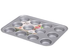 Image of Baker & Salt Non-Stick 12 Cup Cupcake Tin Baking Tray Quality Made in UK