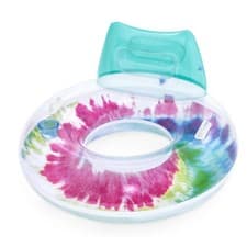 Image of Bestway 46 inch Inflatable Swim Ring with Headrest and Cup Holder