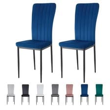 Image of 2/4/6Pcs Velvet Dining Chairs with Upholstered Seat and Metal Legs-ELLE