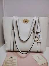 Image of New Radley Museum Street White Chalk Leather Medium Zip Top tote bag With Tags