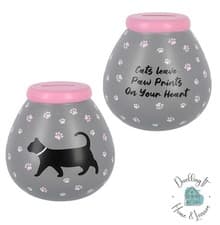 Image of Pot Of Dreams Cat Breakable Savings Funds Money Box House Ceramic Save & Smash