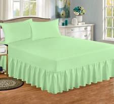 Image of Extra Deep Fitted Valance Sheet 100% Poly Cotton Bed Sheets Single Double King