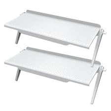 Image of No-Drill PVC Shelf for Monitor and Books - Stable Space-Saving Desktop Solution