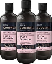 Image of Baylis & Harding Goodness Rose & Geranium Natural Body Wash, 500 ml (Pack of 3)