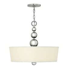 Image of 3 Bulb Ceiling Pendant Light Fitting Highly Polished Nickel LED E27 60W