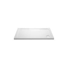 Image of 1000x900mm White Acrylic Capped Stone Resin Rectangular Shower Tray  UNBD1090100