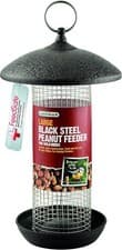 Image of Gardman Large Steel Peanut Feeder - Durable Black steel, 16 x 19 x 4 cm