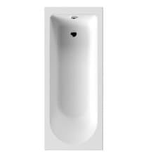 Image of Modern Bathroom Single & Double Ended Acrylic Straight Bath Gloss White Bathtub