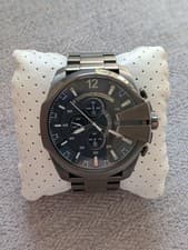 Image of Diesel Original DZ4329 Mens Mega Chief Gunmetal Blue Dial Chrono Watch 59X51mm