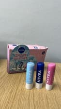Image of DAMAGED Nivea Shine Bright Lip Care Gift Set - Rose Hydro and Original Lip Balms