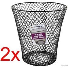 Image of 2 X 9" WIRE MESH WASTE BASKET BIN PAPER RUBBISH HOME OFFICE KITCHEN BEDROOM NEW
