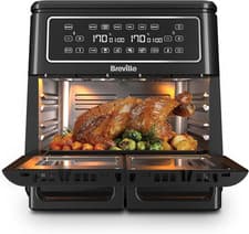 Image of Breville Halo Flexi Air Fryer | Digital Dual Air Fryer Oven | 11L: Serves 10+ Pe