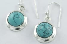 Image of Gorgeous Turquoise 925 silver, drop earrings
