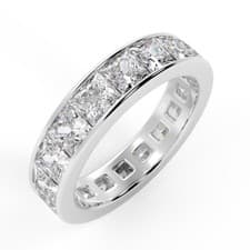 Image of 1.50 Ct Princess Diamond Channel Set Full Eternity Ring In White Gold