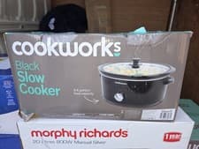 Image of Cookworks 3.5L kitchen Electric Slow Cooker Removable Ceramic Bowl Oval Black