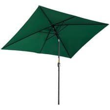 Image of Outsunny 3x2m Patio Parasol Canopy Tilt Crank 6 Ribs Sun Shade Garden Green