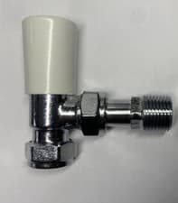 Image of Drayton TRV4 Chrome 15mm Replacement Angled Lockshield ONLY With White Cap BNIP