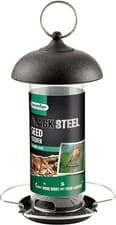 Image of Gardman Black Steel Seed Feeder Wild Birds Garden Bird Care A01172