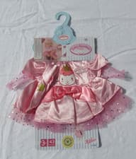 Image of Baby Annabell Happy Birthday Outfit / Clothes Dress with Headband & Hanger BNIP