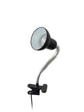 Image of Black Clip On Desk Lamp Flexible Gooseneck Reading Light GU10 Spotlight Bedside