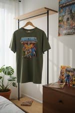 Image of Unisex Adult Green T-shirt Masters Of The Universe He-Man Group New With Tags