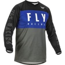Image of Fly Racing F-16 MX Jersey Off-Road Motocross Blue Grey Black