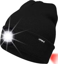 Image of Atnke 8Led Lighted Knit Hat - Usb Rechargeable, Waterproof, Black
