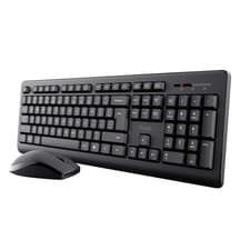 Image of Trust Primo Wireless Keyboard and Mouse Set QWERTY UK Layout, Low Profile Keys,