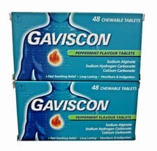 Image of Gaviscon Peppermint Heartburn and Indigestion Tablets - 2 X 48 Pack ( 96 Total )