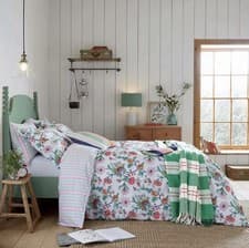 Image of Joules Sleep Bright Indienne Floral Double Duvet Cover Bedding Set 100% Cotton
