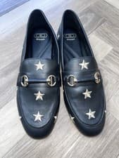 Image of BNWT Dune Glancing Star Embroidered Leather Loafer Size Uk 6