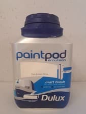 Image of Dulux Paintpod emulsion, pure brilliant white, matt finish, 5L