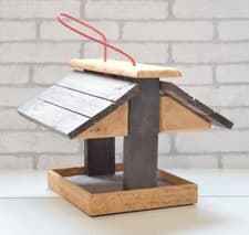 Image of Suspended ~ Wild Bird Feeder ~ HandMade Cottage Garden Natural Wood