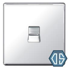 Image of BG FPCBTM1 Polished Chrome 1 Gang BT Telephone Master Socket Screwless Flatplate